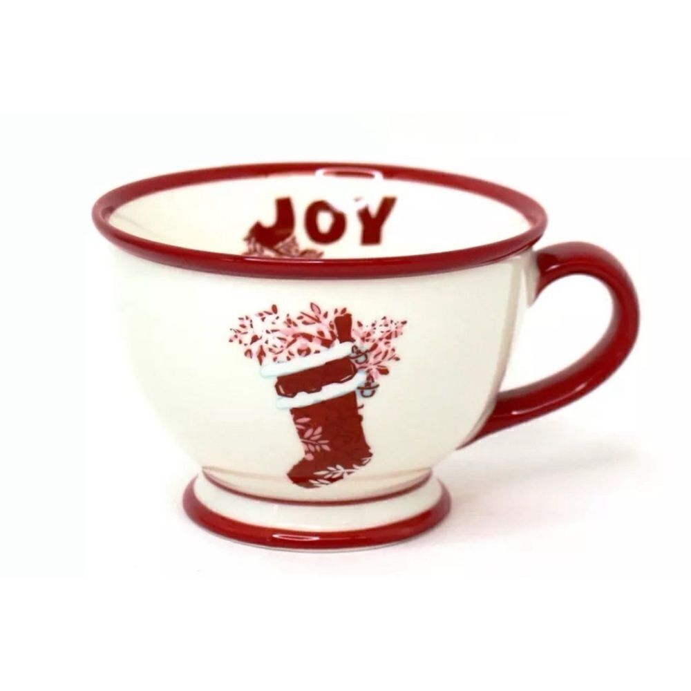 Starbucks Joy Mug Coffee Cup Red White 10 Oz 2007 Stocking